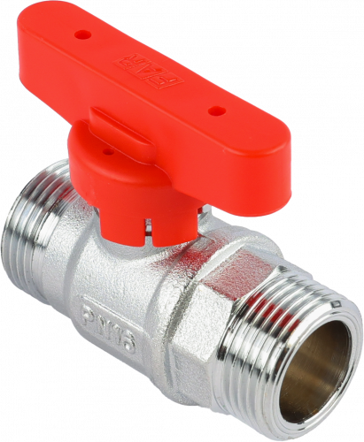 Кран шаровой FAR 3/4", НР, красн. бабочка, хром